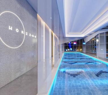 Perspectiva artística da piscina