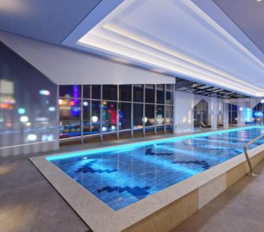 Perspectiva artística da piscina