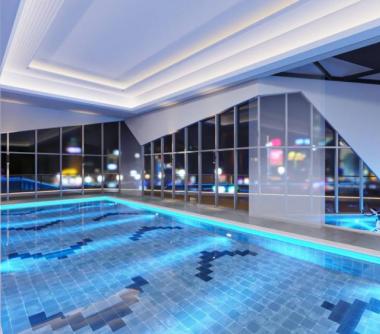 Perspectiva artística da piscina